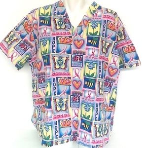 Scrub Top short sleeve Size XL/ X Large Love Care